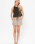 Surf Short, Wide Stripes Coffee + Cream