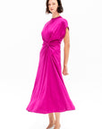 Volta Twist Dress, Fuchsia
