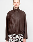 Dahila - Leather Jacket, Marrone