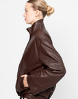 Dahila - Leather Jacket, Marrone