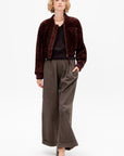Elettra - Gritty Suede Jacket, Shiraz