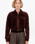 Elettra - Gritty Suede Jacket, Shiraz