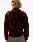 Elettra - Gritty Suede Jacket, Shiraz