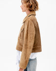 Helen - Gritty Suede Jacket, Olive