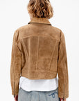 Helen - Gritty Suede Jacket, Olive