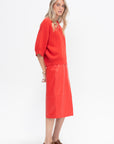 ARMA - Arkina Leather Pencil Skirt, Scarlet