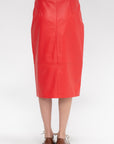ARMA - Arkina Leather Pencil Skirt, Scarlet