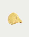 Vintage Coin Ring, Yellow Gold Plate