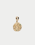 Olive Branch Small Coin, Diamond & Emerald