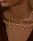 Heavy Medium Lozenge Link Chain, Yellow Gold