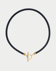 AZLEE - Large Divine Silk Toggle Necklace, Black
