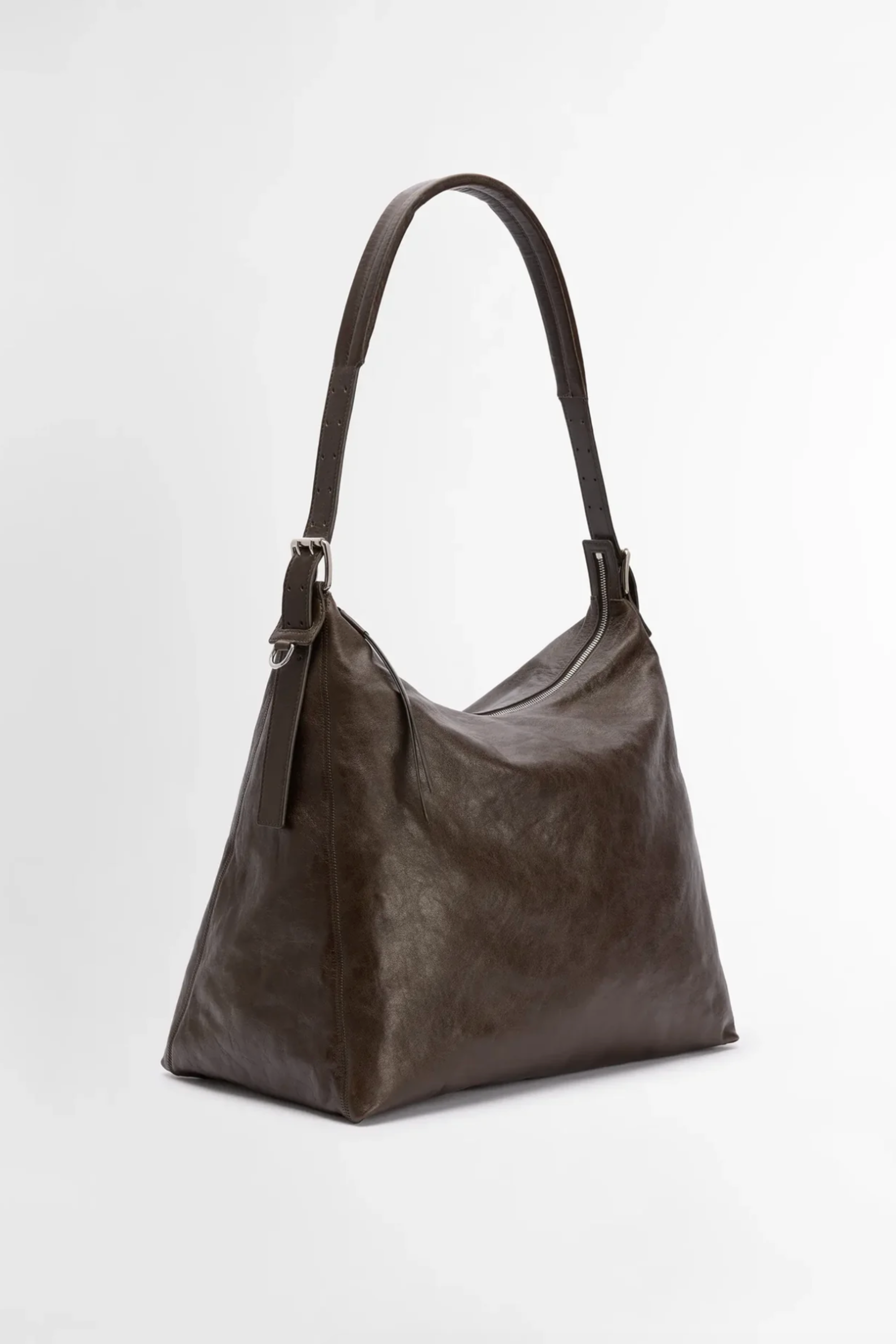 Belted Hobo Bag, Dark Brown – Kick Pleat Belted Hobo Bag, Dark Brown – Kick Pleat