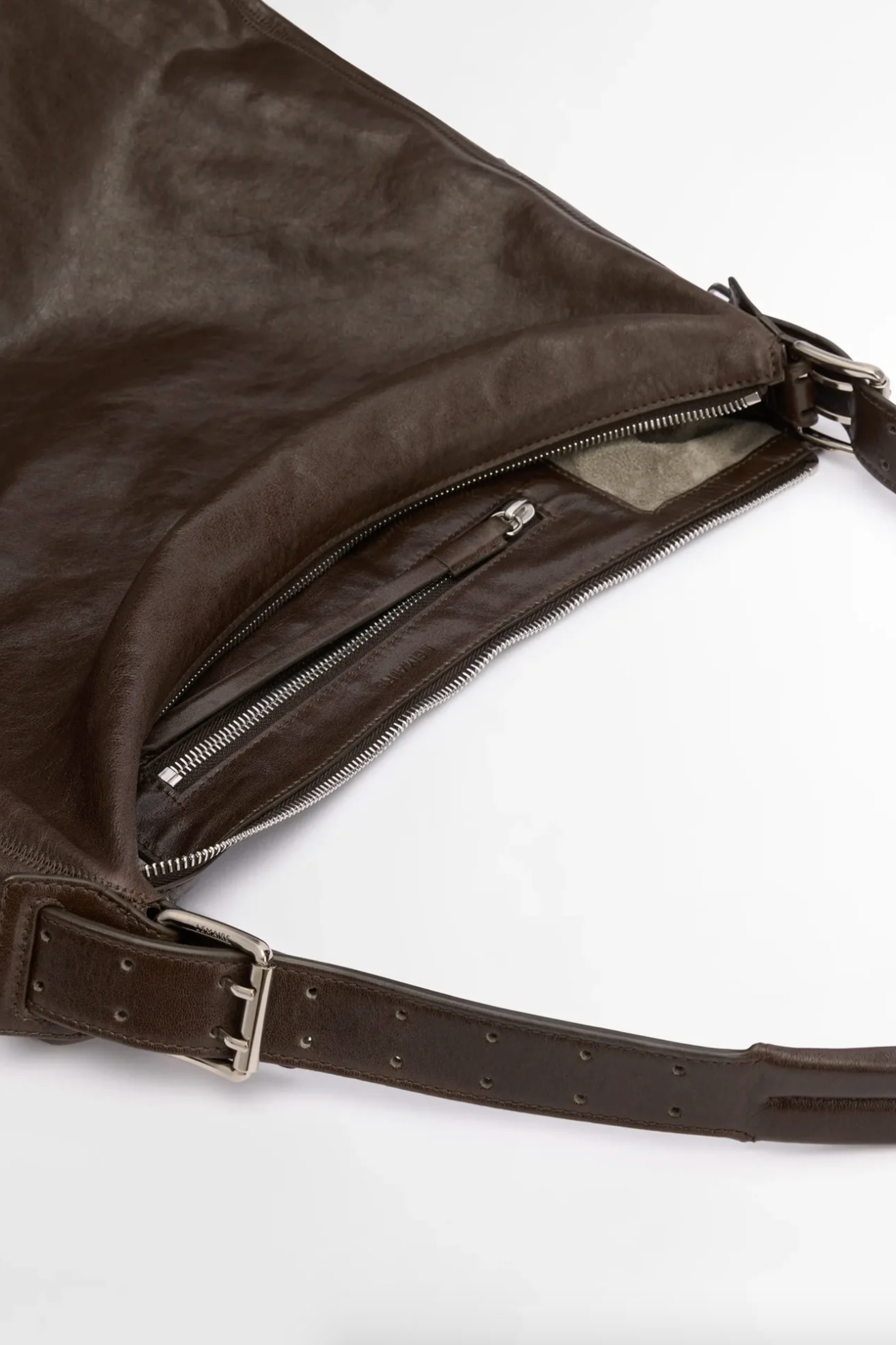 Belted Hobo Bag, Dark Brown – Kick Pleat Belted Hobo Bag, Dark Brown – Kick Pleat