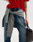 Jersey Sleeve Scarf, Grey Melange
