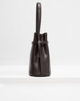 Belted Leather Bucket Bag, Bark