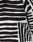 Short Sleeve Square Neck Top, Print Black