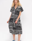 Narrow Kite Dress, Print Black