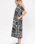 Narrow Kite Dress, Print Black