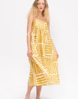 Strap Dress, Print Gold