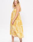 Strap Dress, Print Gold