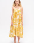 Strap Dress, Print Gold