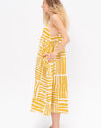 Strap Dress, Print Gold