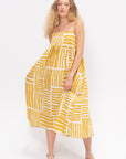 Strap Dress, Print Gold