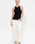 Wide Tapered Cut Selvedge Denim, Ivory