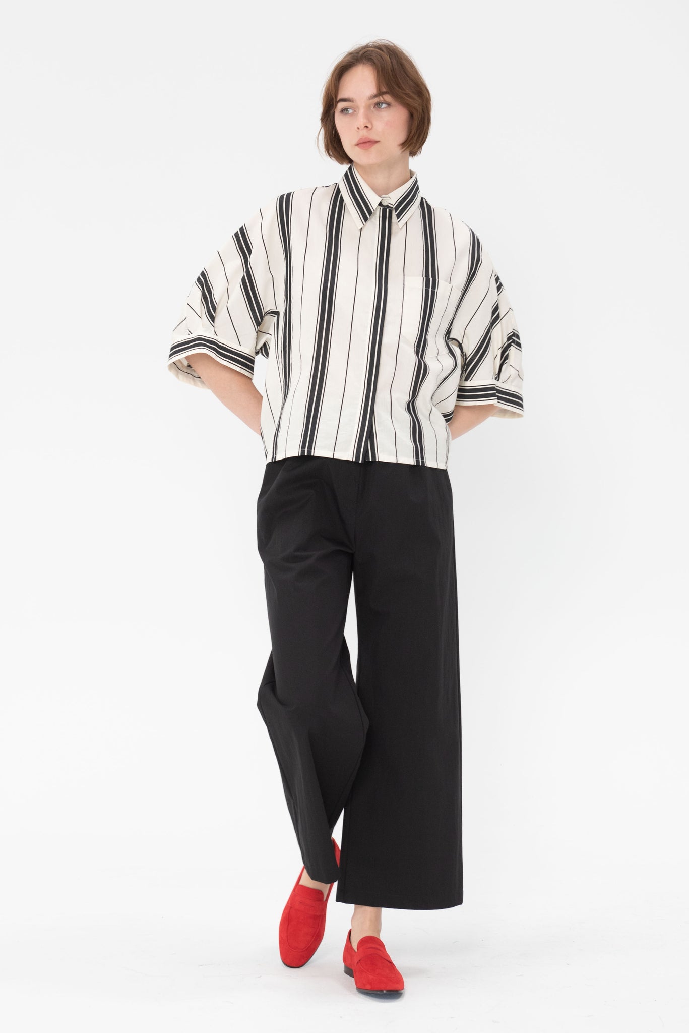 Christian Wijnants - Taka Boxy Shirt, White & Black Stripes