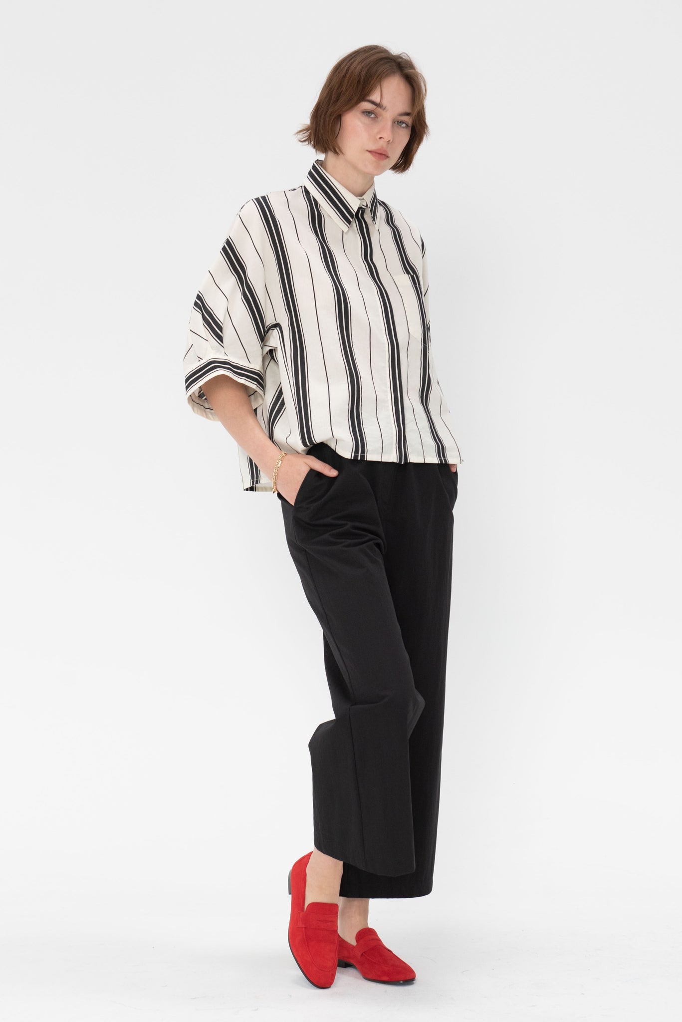 Christian Wijnants - Taka Boxy Shirt, White & Black Stripes