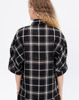 Timila - Short Sleeve Shirt, Black & White Check