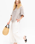 Timila - Short Sleeve Shirt, Brown Stripe