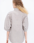 Timila - Short Sleeve Shirt, Brown Stripe