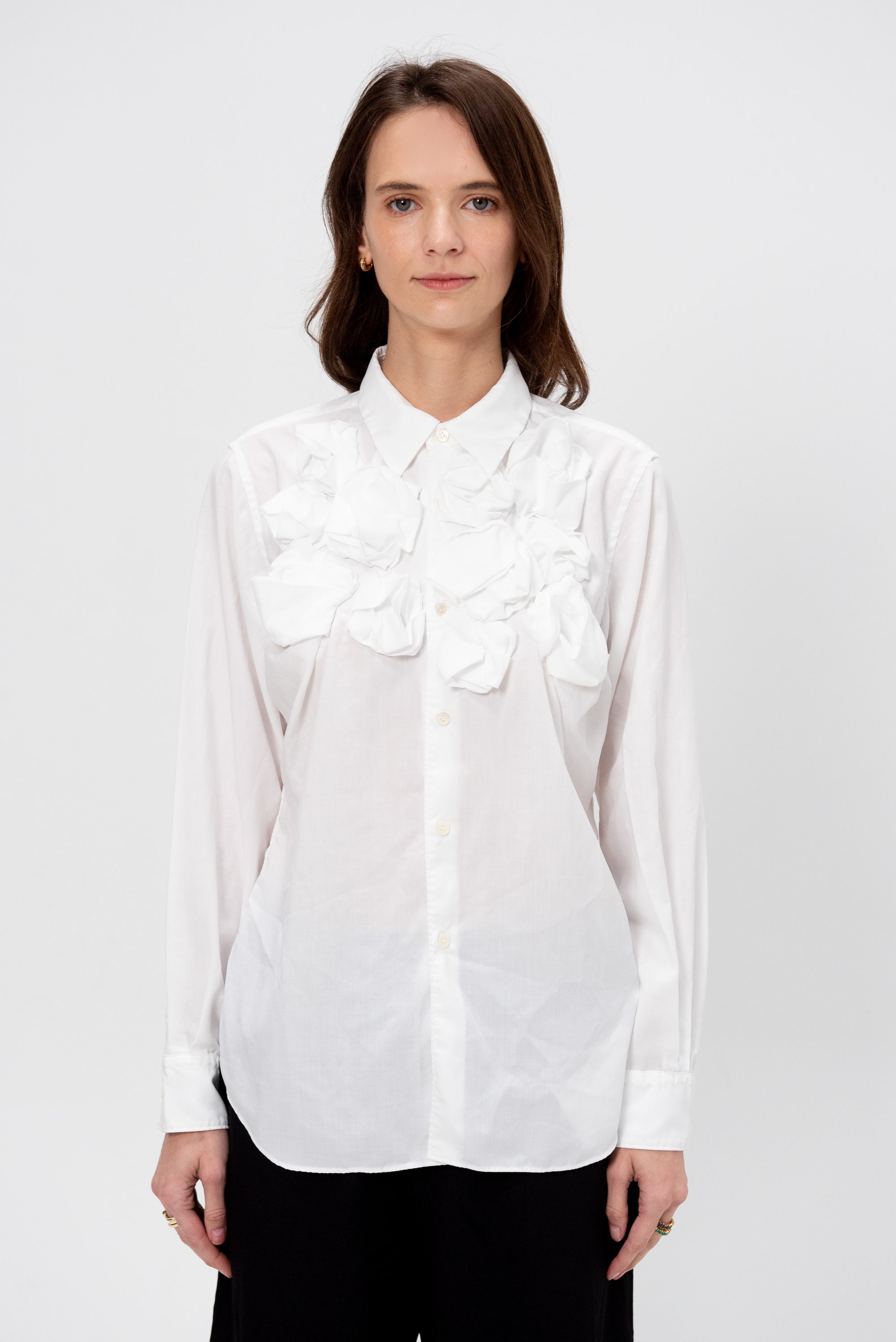 Rosette Blouse, White