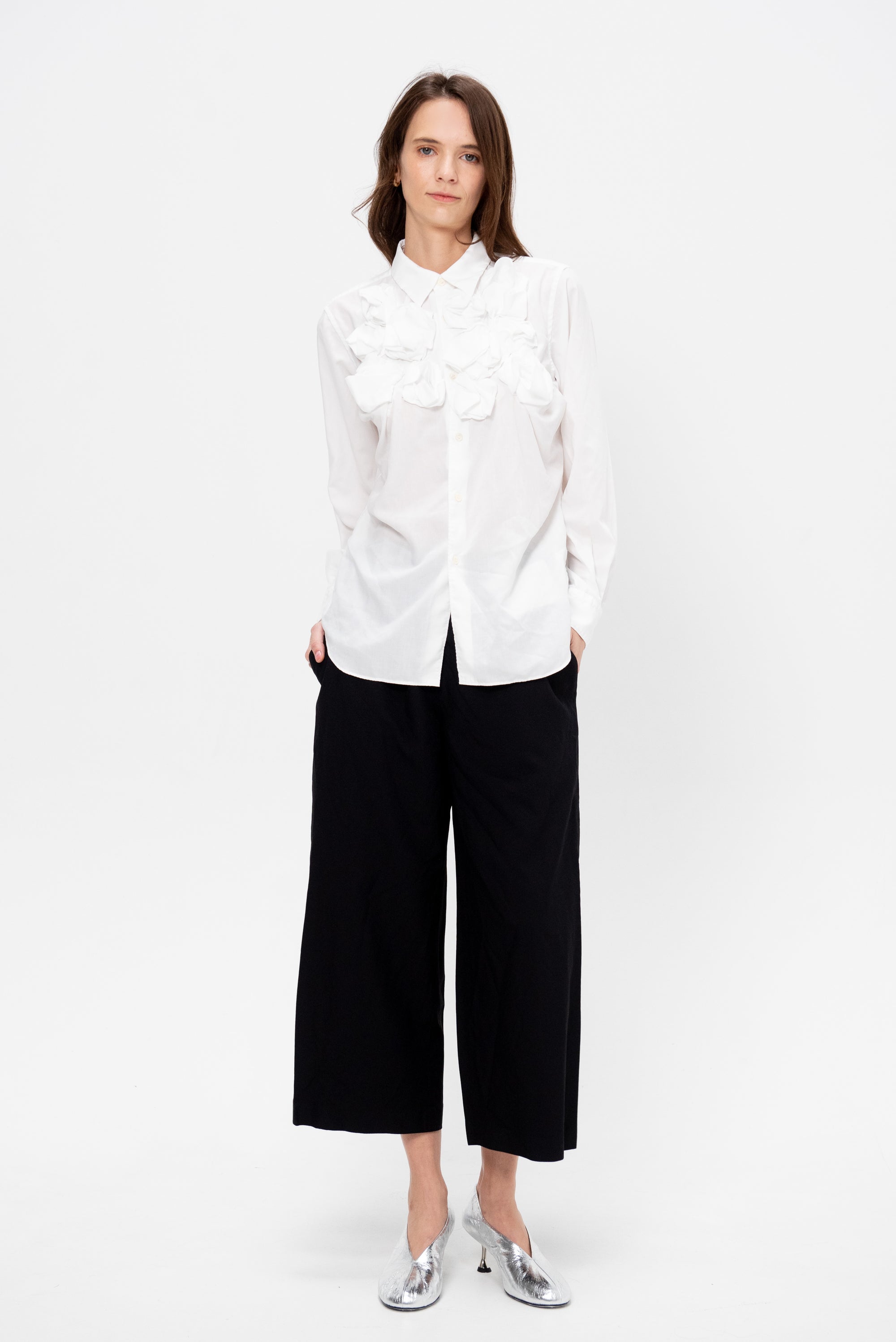 Rosette Blouse, White