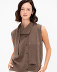 Merino Wool Lace Waistcoat, Taupe