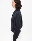 Merino Wool Collar Cardigan, Anthracite