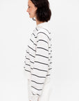 Merino Wool Striped Polo, White