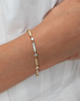 Plain & White Diamond Merveilles Bracelet, Yellow Gold
