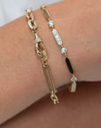 Plain & White Diamond Merveilles Bracelet, Yellow Gold
