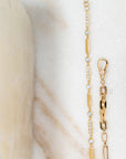 Plain & White Diamond Merveilles Bracelet, Yellow Gold
