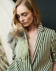 Deco Maxi Baguette + Onion Pink Perla Earrings, Chrysoprase