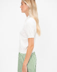 Billie Cotton Cashmere Polo Top, Off White