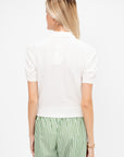 Billie Cotton Cashmere Polo Top, Off White