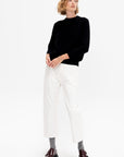 Chelsea Solid Cotton Sweater, Black