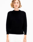 Chelsea Solid Cotton Sweater, Black