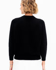 Chelsea Solid Cotton Sweater, Black