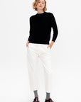 Chelsea Solid Cotton Sweater, Black