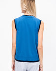 Jessa Fine Cotton Vest, Blue & Navy