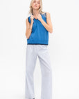 Jessa Fine Cotton Vest, Blue & Navy